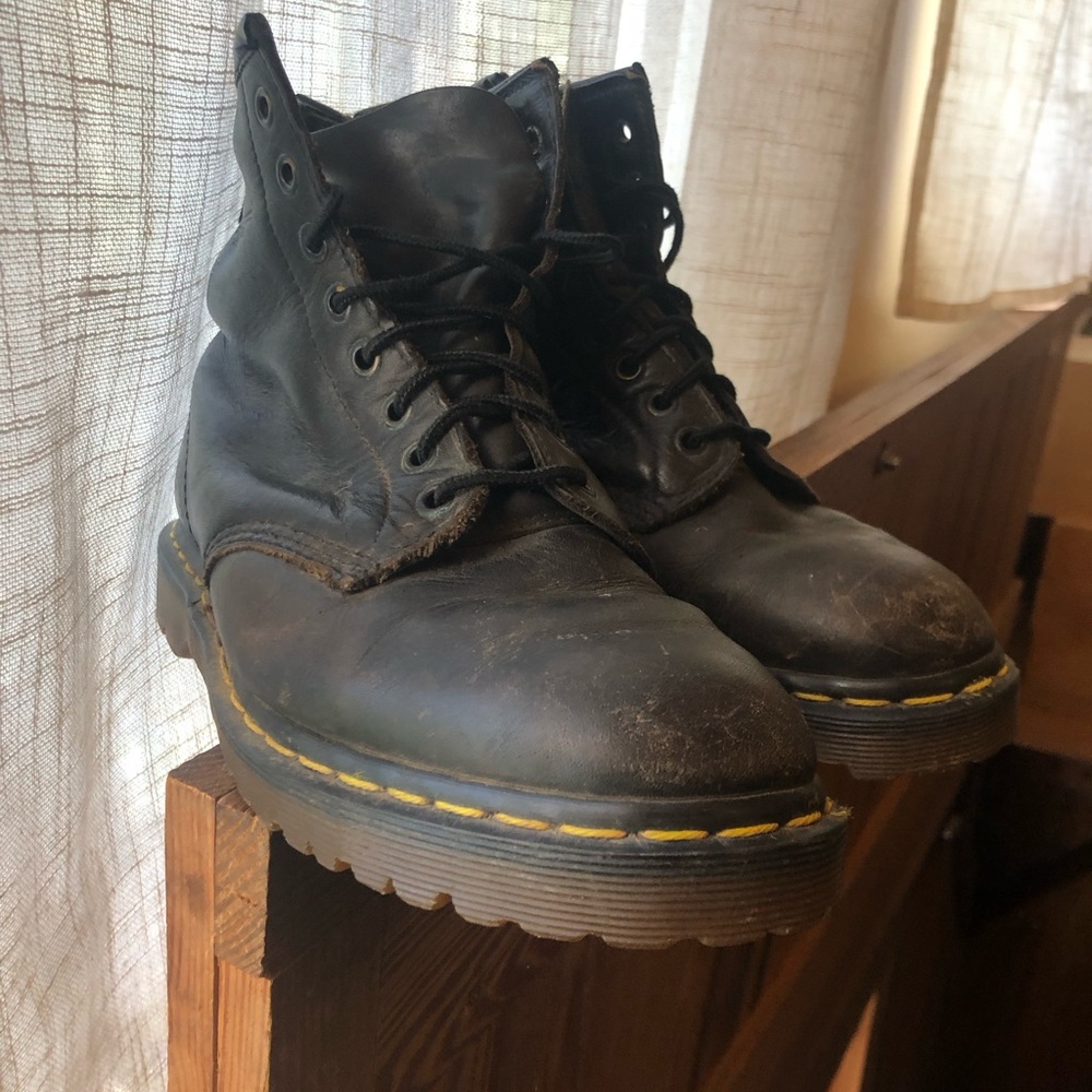 Made In England Dr. Martens Black Leather Boots